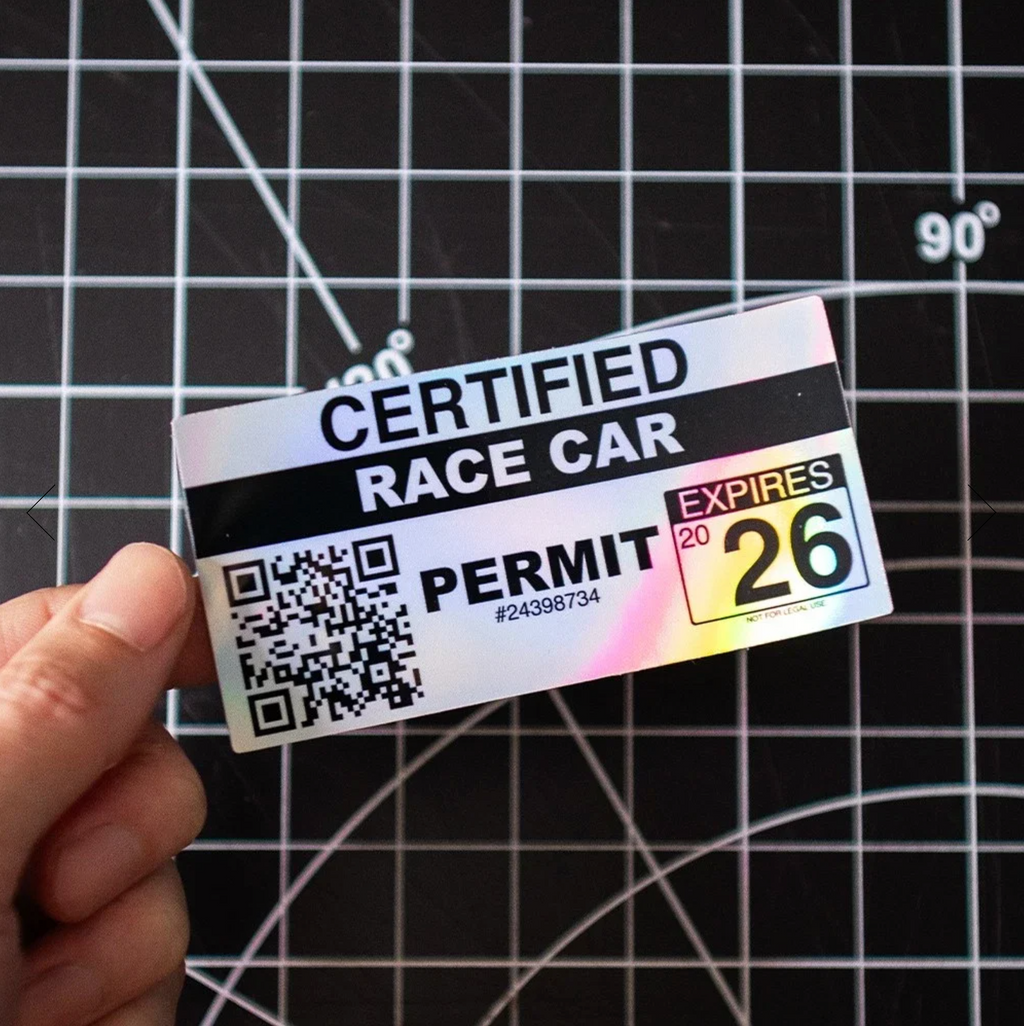 Cliché - "Certified Race Car" 2026 Permit Sticker