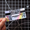 Cliché - "Certified Junk Car" 2026 Permit Sticker