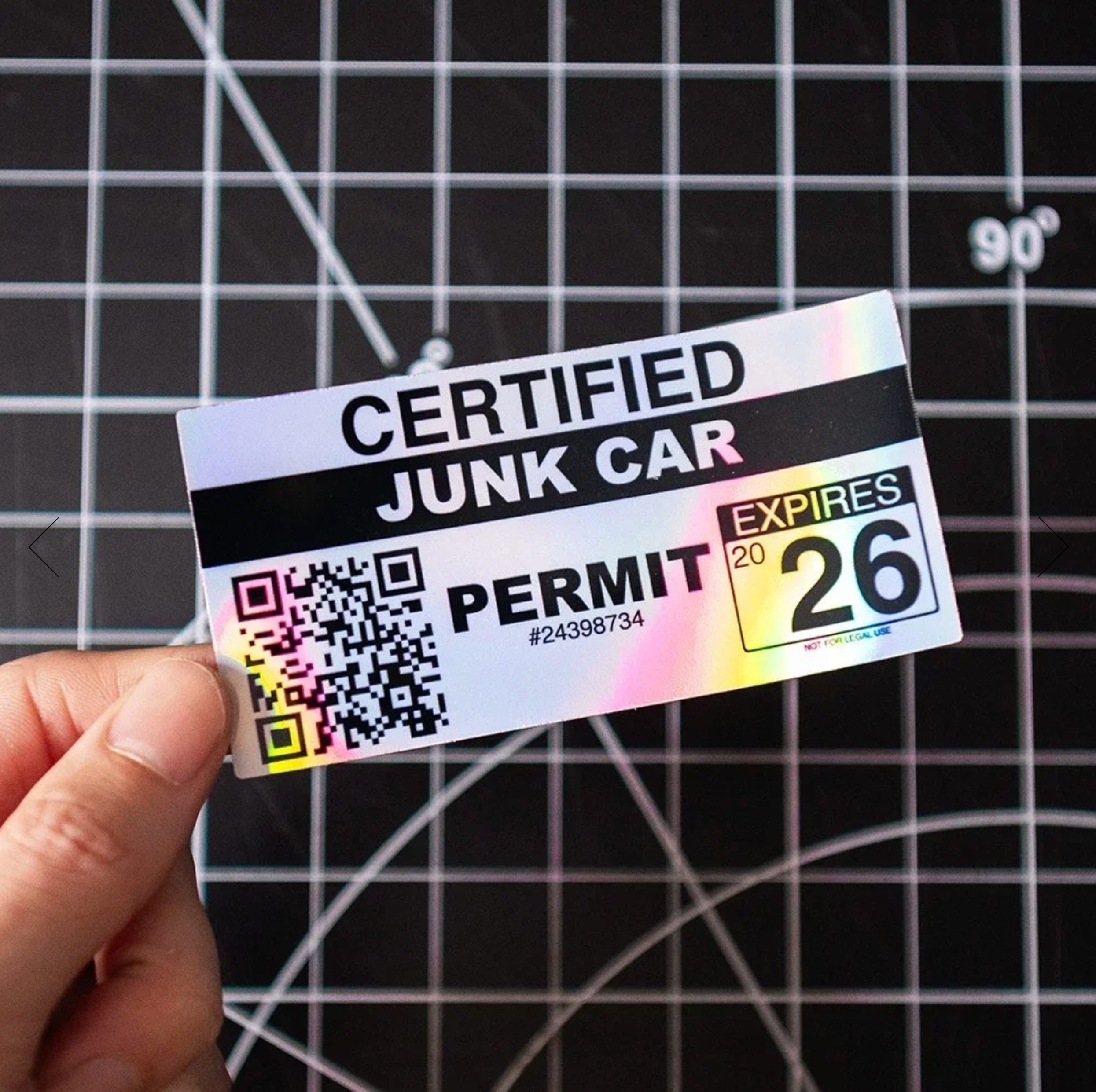 Cliché - "Certified Junk Car" 2026 Permit Sticker